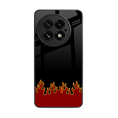 Retro Red Flames back phone cover | glass case for oneplus 13