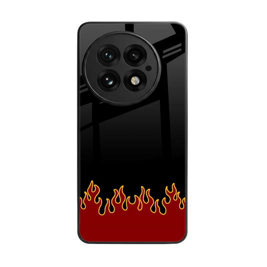 Retro Red Flames back phone cover | glass case for oneplus 13