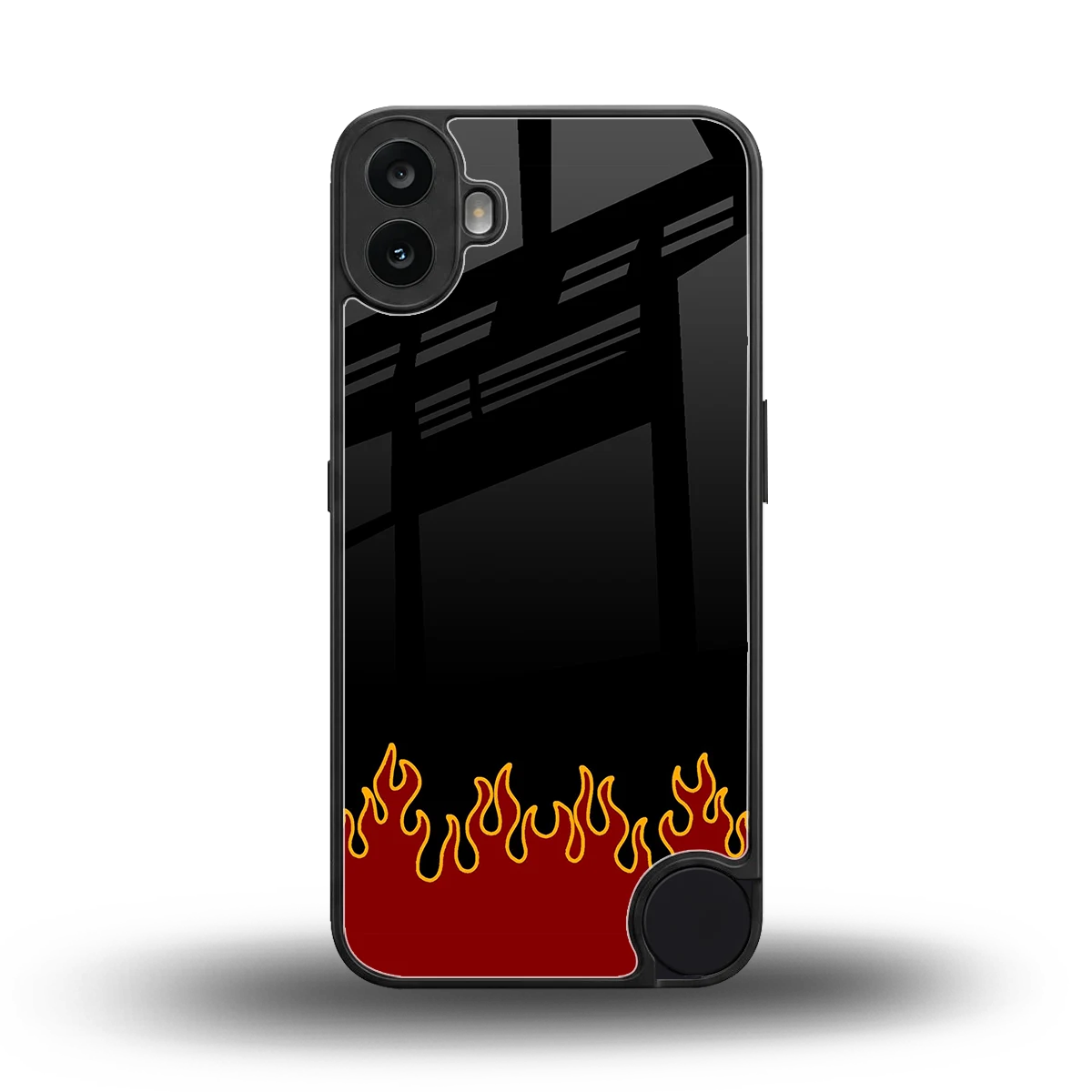 Retro Red Flames back phone cover | glass case for cmf nothing phone 1