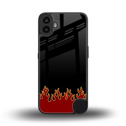 Retro Red Flames back phone cover | glass case for cmf nothing phone 1