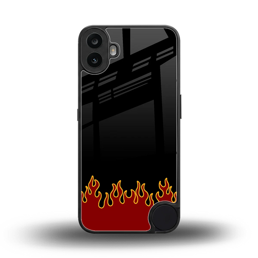 Retro Red Flames back phone cover | glass case for cmf nothing phone 1
