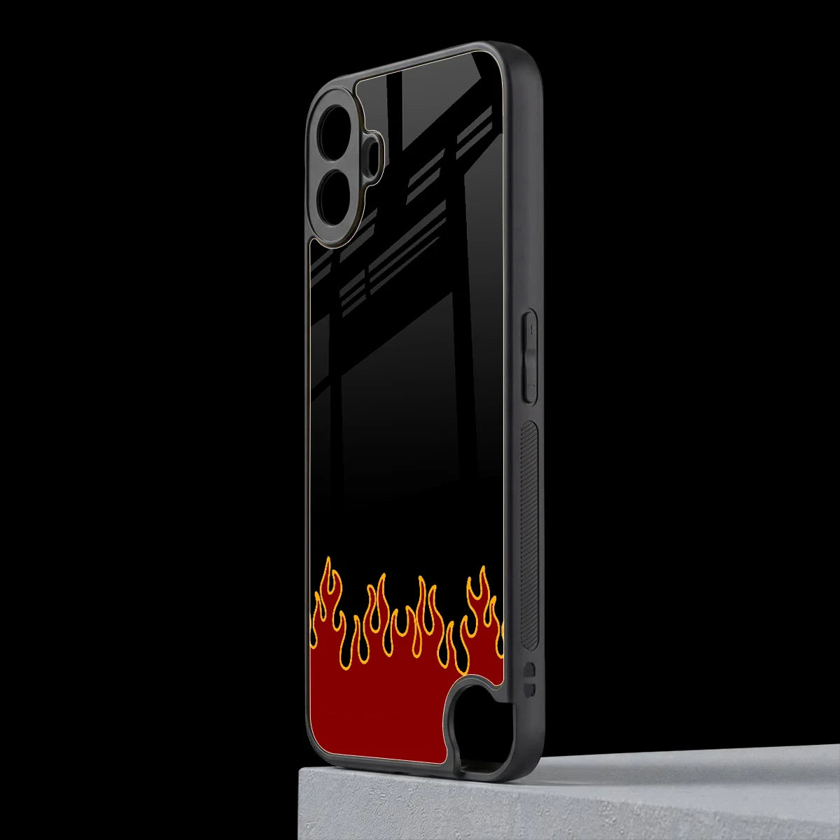 Retro Red Flames cmf nothing phone 1 mobile cover | shockproof glass phone case
