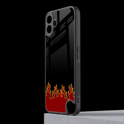 Retro Red Flames cmf nothing phone 1 mobile cover | shockproof glass phone case