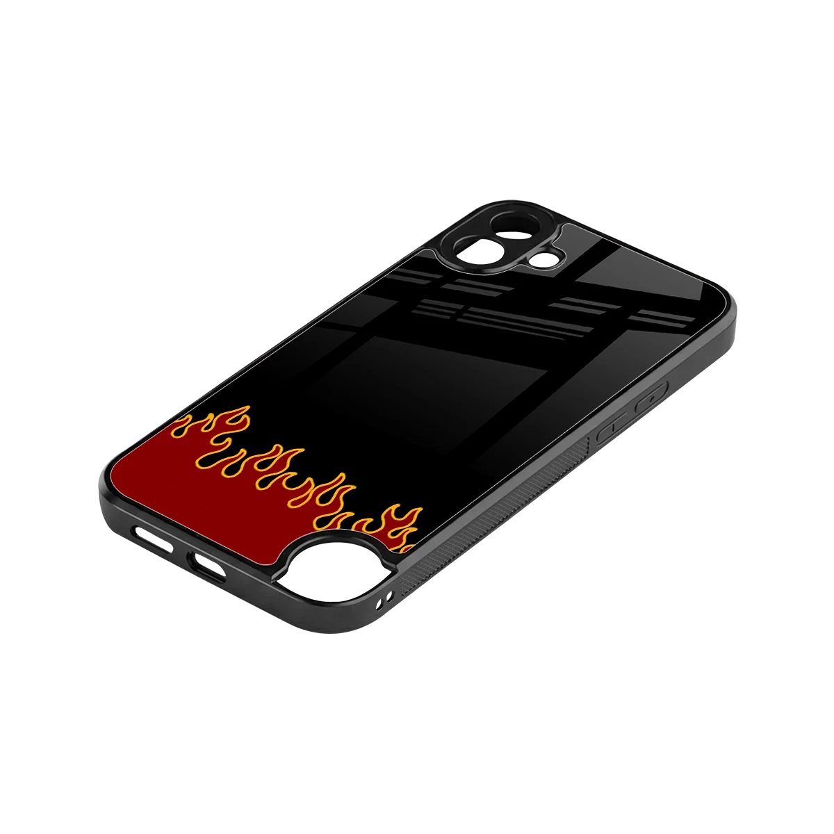Retro Red Flames stylish phone case for cmf nothing phone 1 | glossy glass and slim fit