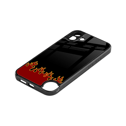 Retro Red Flames stylish phone case for cmf nothing phone 1 | glossy glass and slim fit