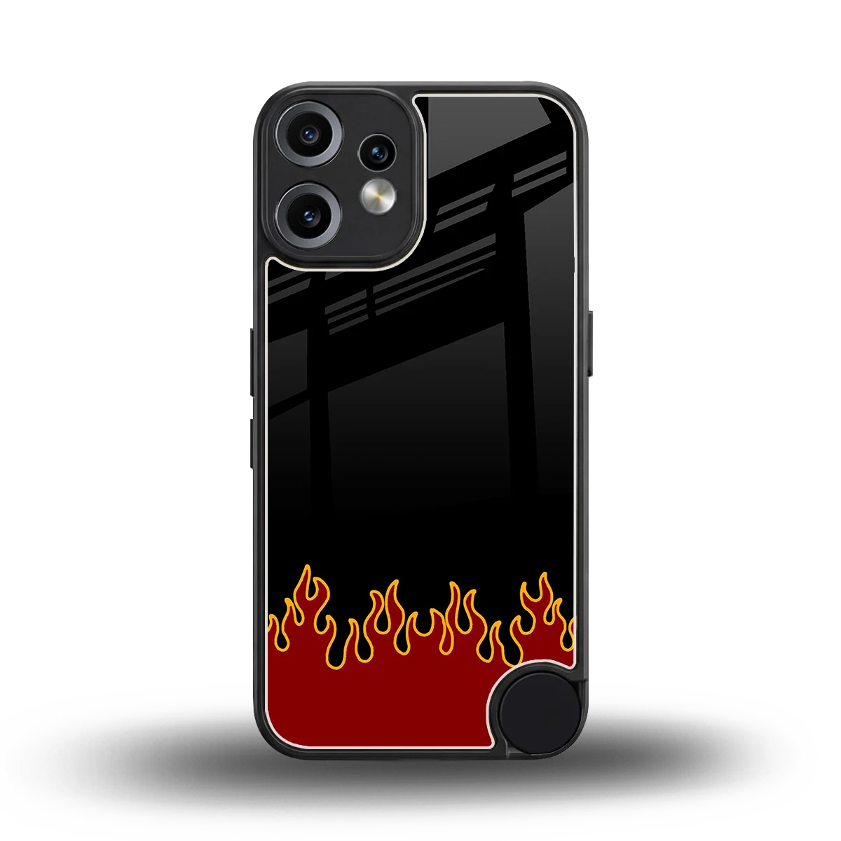 Retro Red Flames back phone cover | glass case for cmf nothing phone 2 pro
