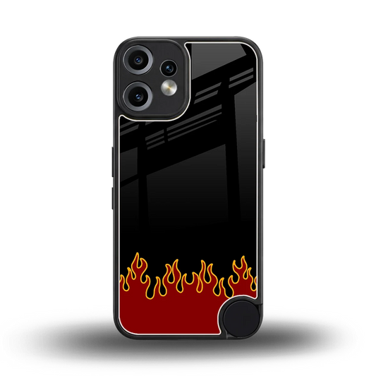 Retro Red Flames back phone cover | glass case for cmf nothing phone 2 pro
