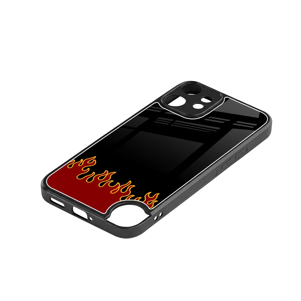 Retro Red Flames stylish phone case for cmf nothing phone 2 pro | glossy glass and slim fit