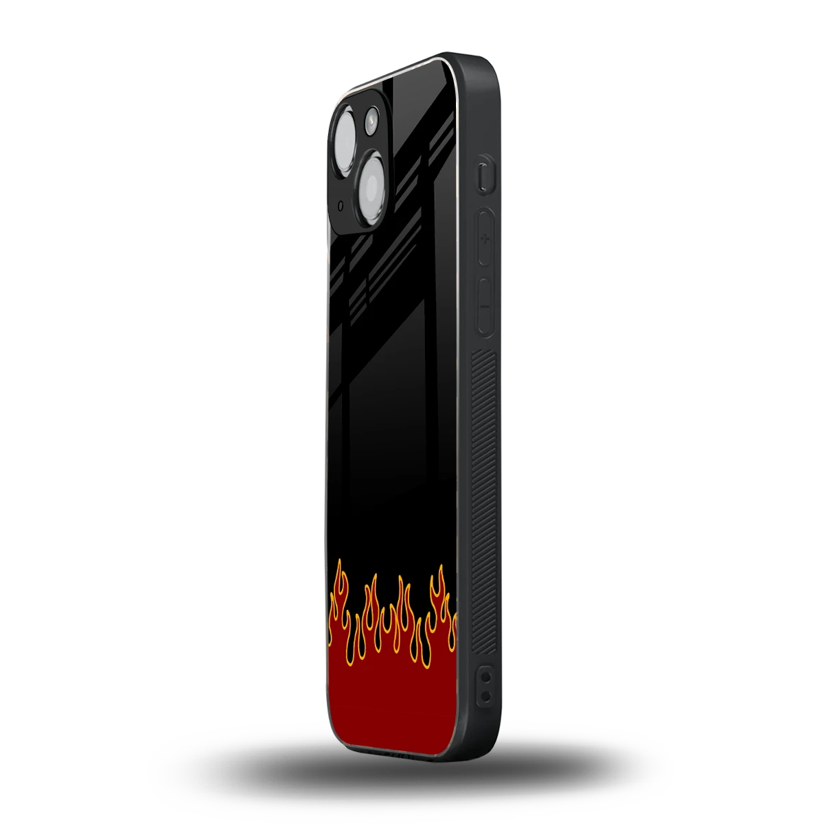 Retro Red Flames iphone 13 mini mobile cover | shockproof glass phone case