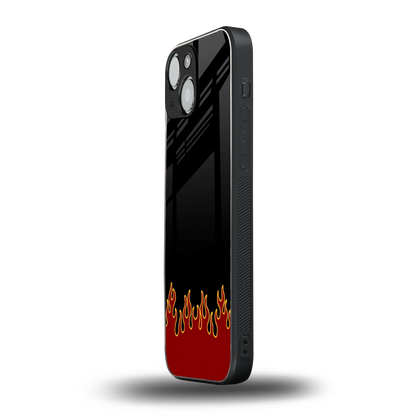 Retro Red Flames iphone 13 mini mobile cover | shockproof glass phone case