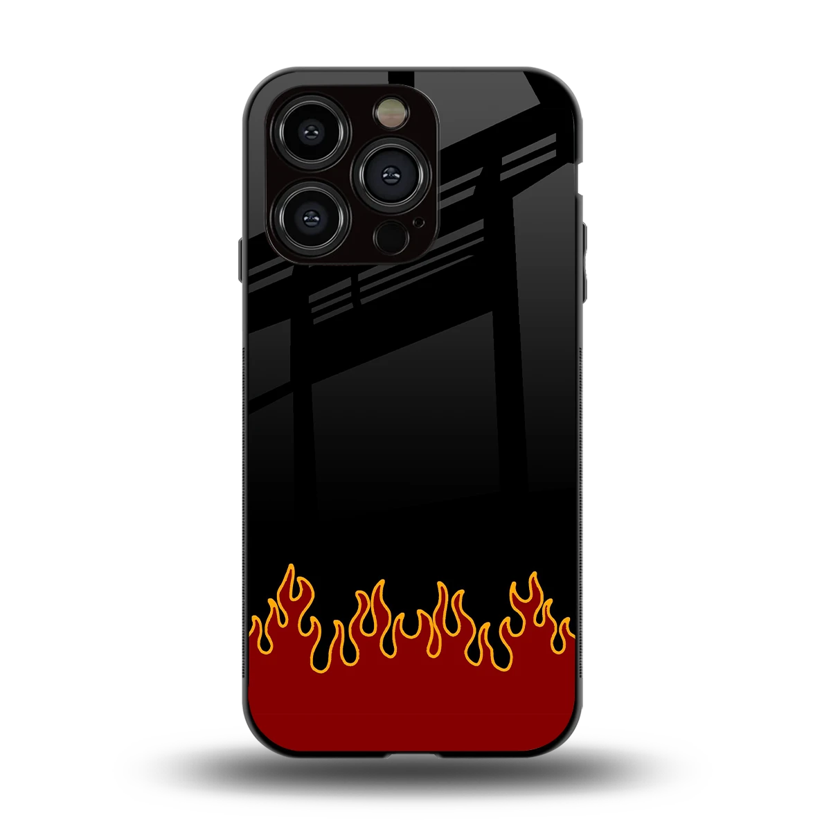 Retro Red Flames back phone cover | glass case for iphone 13 pro
