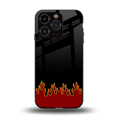 Retro Red Flames back phone cover | glass case for iphone 13 pro