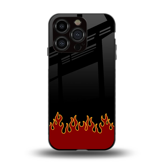 Retro Red Flames back phone cover | glass case for iphone 13 pro