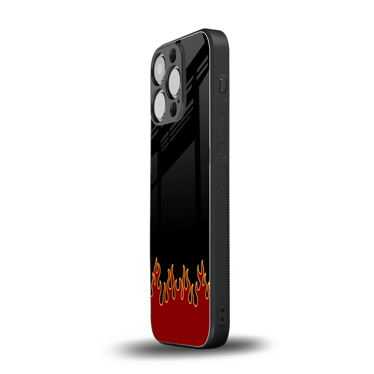 Retro Red Flames iphone 13 pro mobile cover | shockproof glass phone case