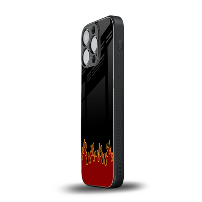 Retro Red Flames iphone 13 pro mobile cover | shockproof glass phone case
