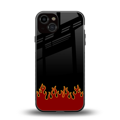 Retro Red Flames back phone cover | glass case for iphone 14