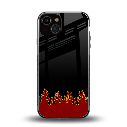 Retro Red Flames back phone cover | glass case for iphone 14