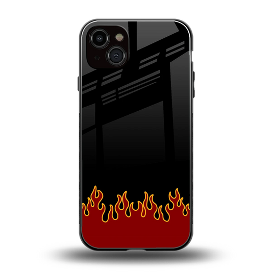 Retro Red Flames back phone cover | glass case for iphone 15 plus