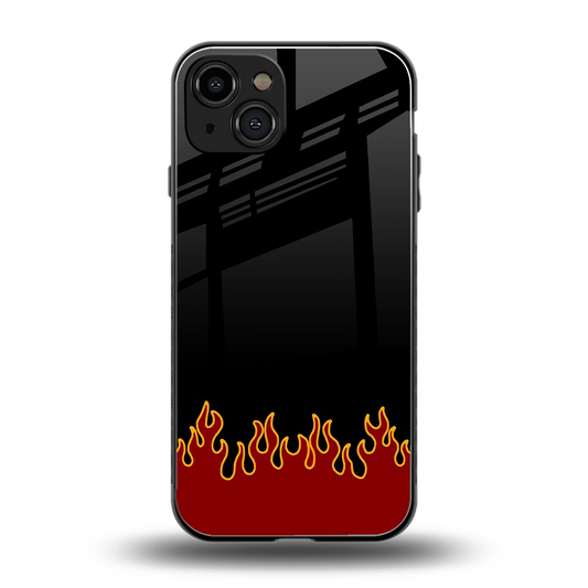 Retro Red Flames back phone cover | glass case for iphone 15