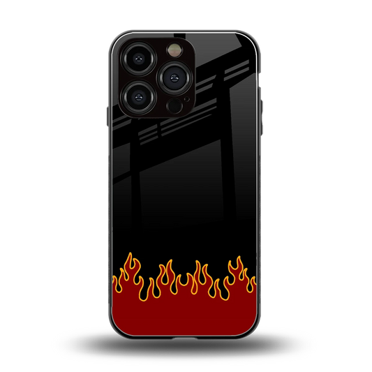 Retro Red Flames back phone cover | glass case for iphone 16 pro