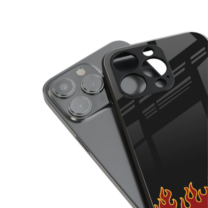 Retro Red Flames Phone Case for Iphone 16 | Glass Case