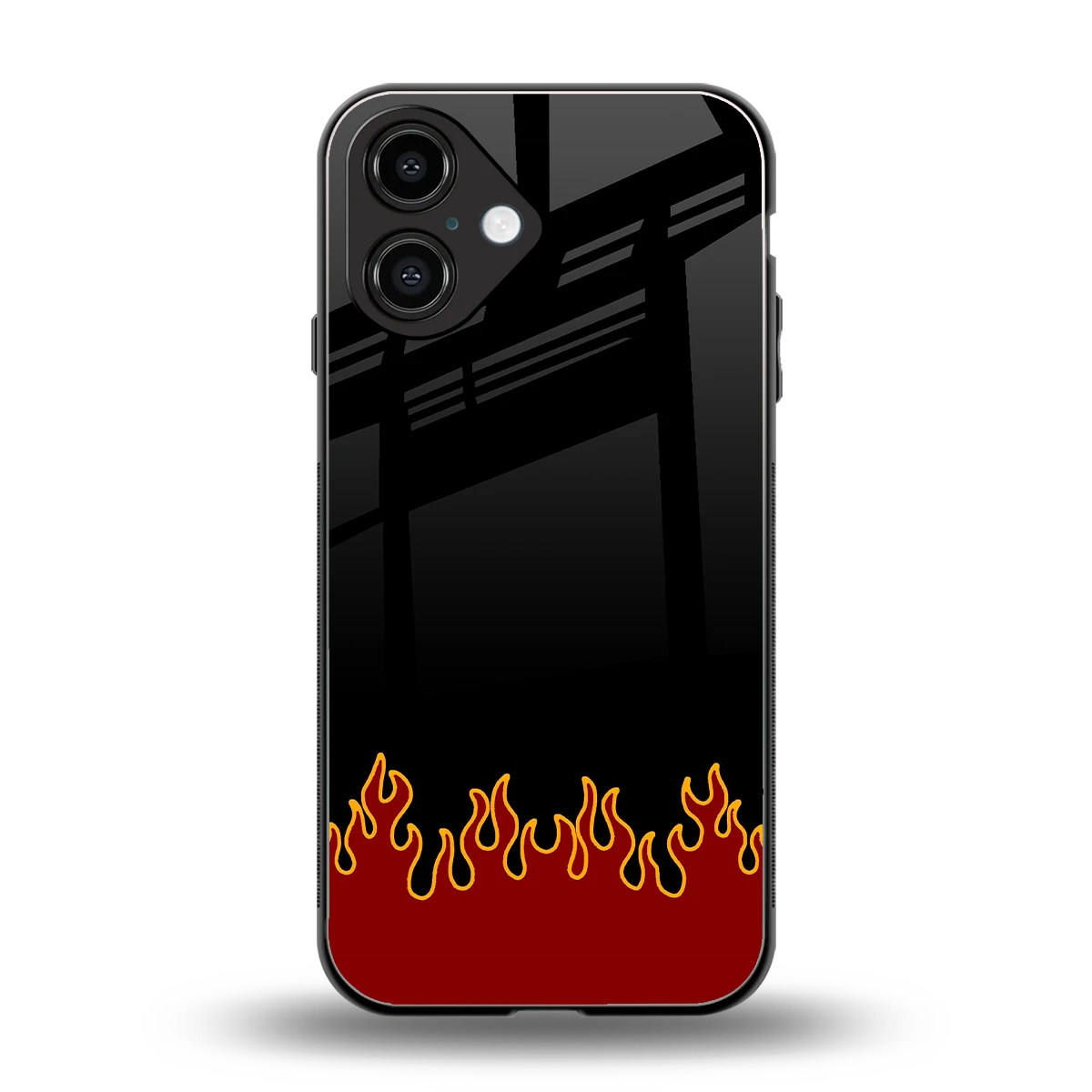 Retro Red Flames back phone cover | glass case for iphone 16