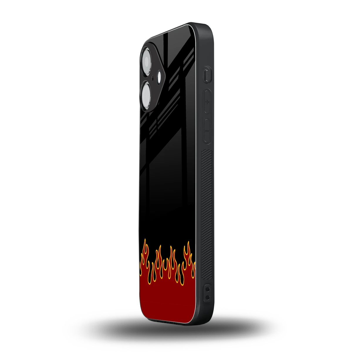 Retro Red Flames iPhone 16 mobile cover | shockproof glass phone case
