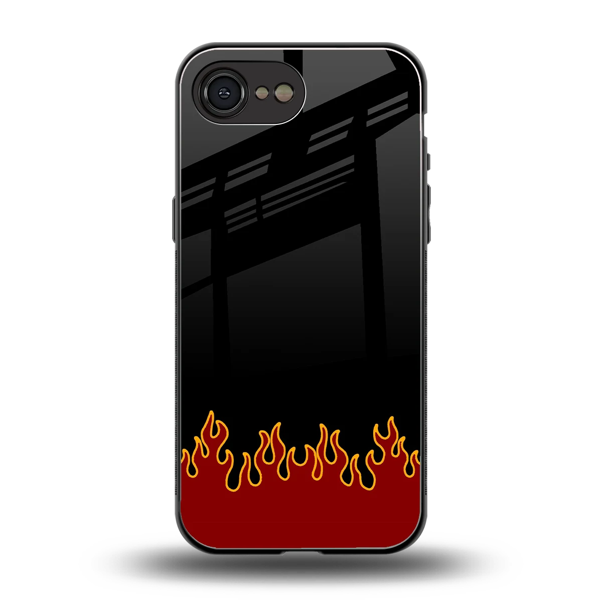 Retro Red Flames back phone cover | glass case for iphone 17e