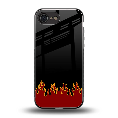 Retro Red Flames back phone cover | glass case for iphone 17e