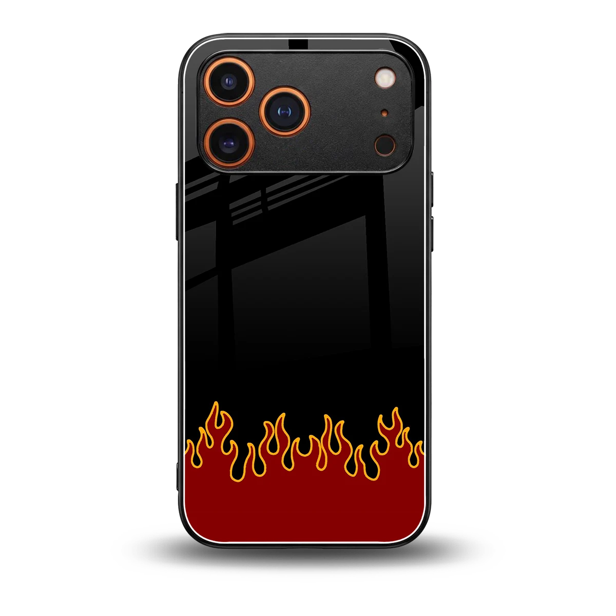 Retro Red Flames back phone cover | glass case for iphone 17 pro