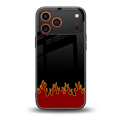 Retro Red Flames back phone cover | glass case for iphone 17 pro