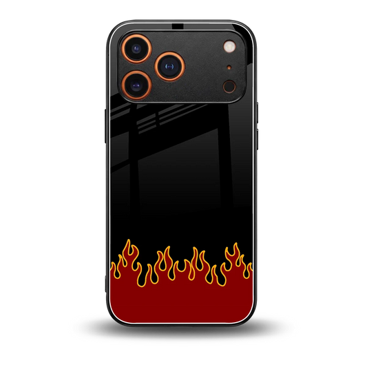 Retro Red Flames back phone cover | glass case for iphone 17 pro max