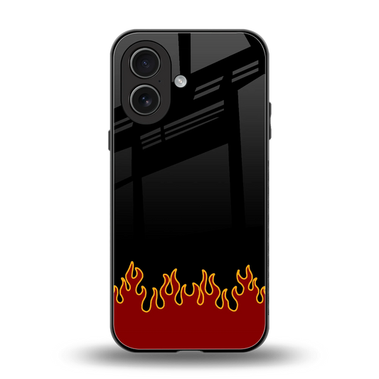 Retro Red Flames back phone cover | glass case for iphone 17