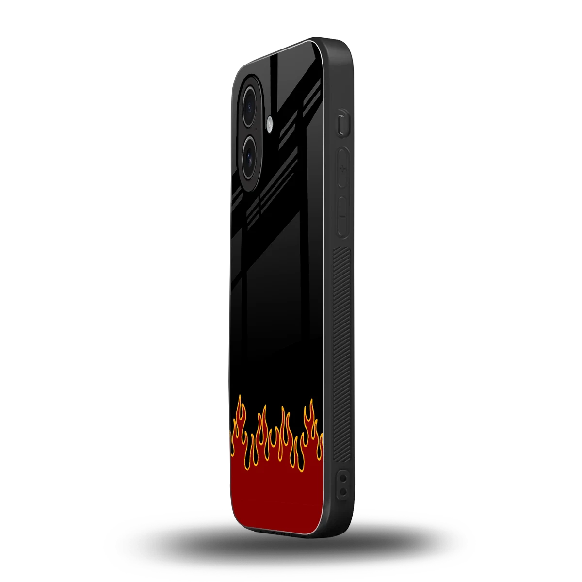 Retro Red Flames iphone 17 mobile cover | shockproof glass phone case