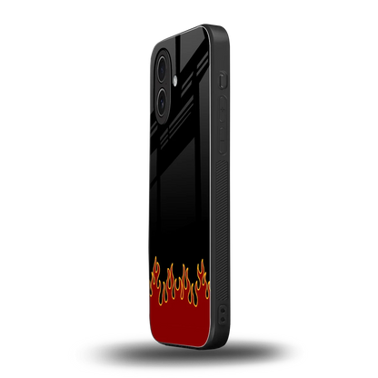 Retro Red Flames iphone 17 mobile cover | shockproof glass phone case