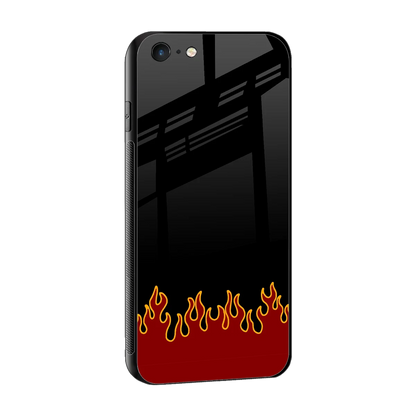 Retro Red Flames sleek iphone 6 cover with tempered glass back and TPU edges
