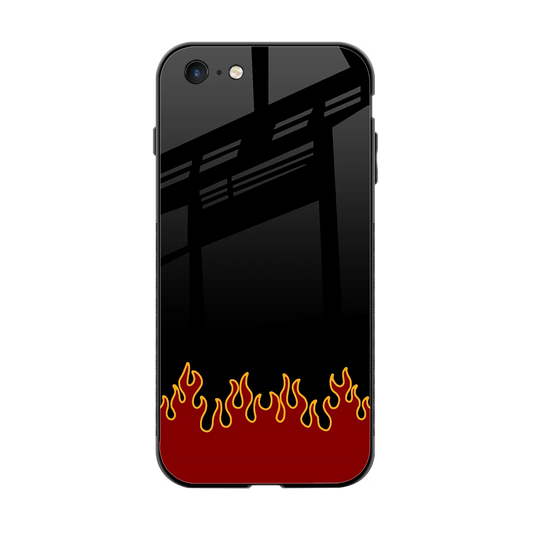 Retro Red Flames back phone cover | glass case for iphone 6