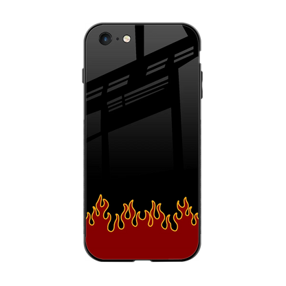 Retro Red Flames back phone cover | glass case for iphone 6s plus