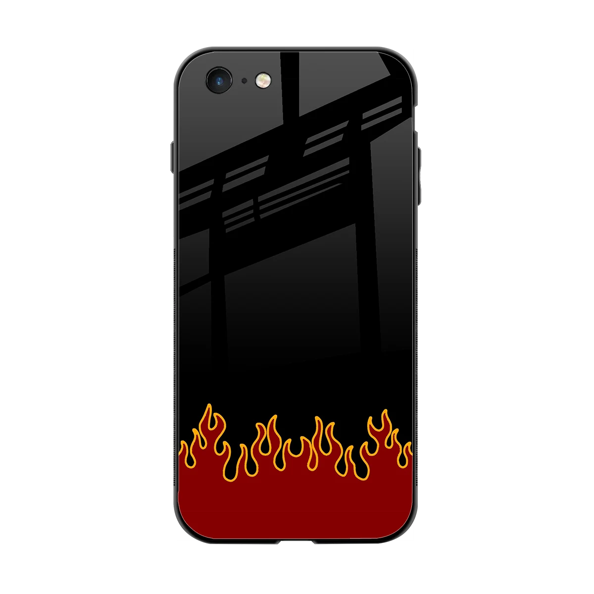 Retro Red Flames back phone cover | glass case for iphone 6s