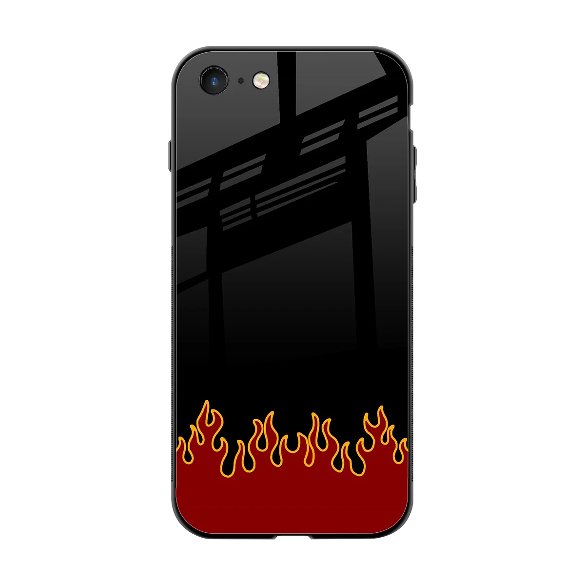 Retro Red Flames back phone cover | glass case for iphone 7