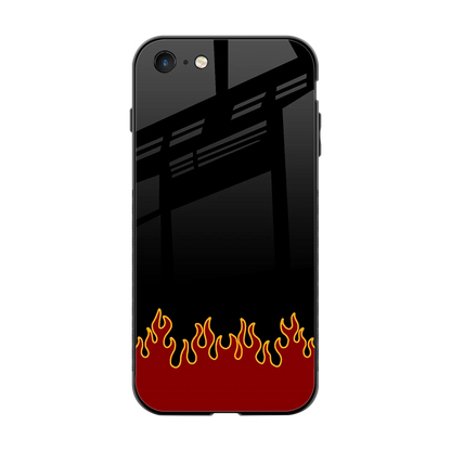 Retro Red Flames back phone cover | glass case for iphone 7