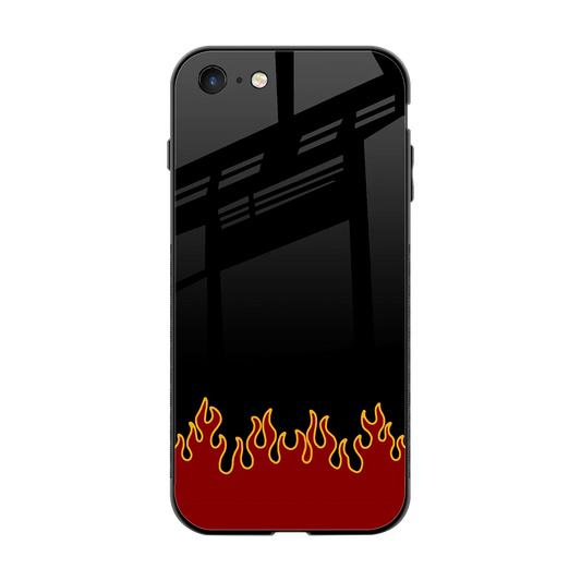Retro Red Flames back phone cover | glass case for iphone 7
