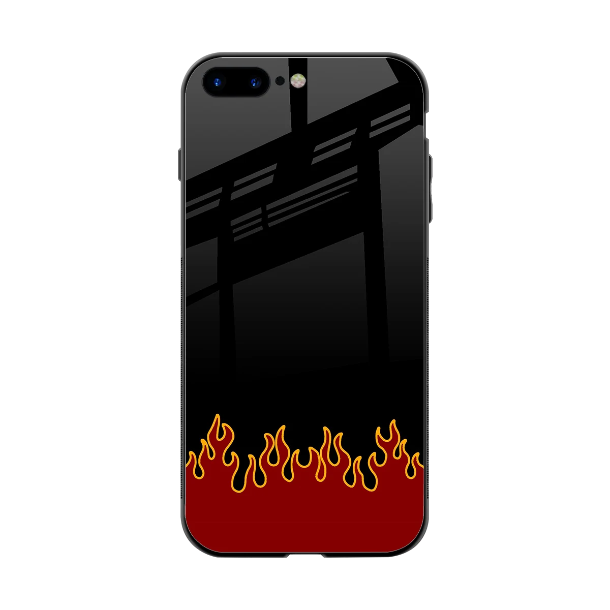 Retro Red Flames back phone cover | glass case for iphone 8 plus