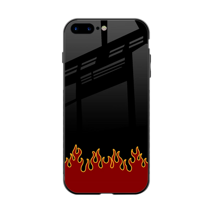 Retro Red Flames back phone cover | glass case for iphone 8 plus
