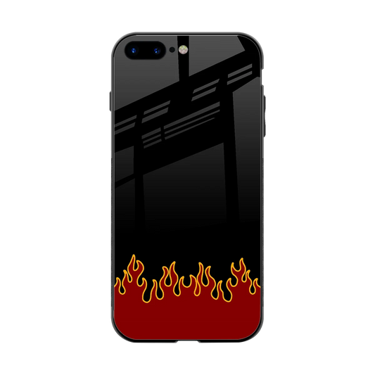 Retro Red Flames back phone cover | glass case for iphone 8 plus