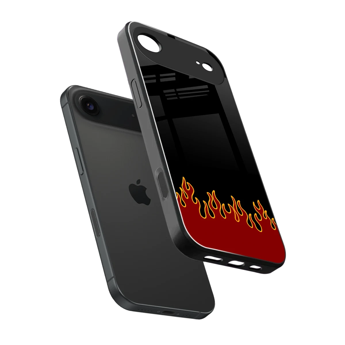 Retro Red Flames sleek iphone air cover with tempered glass back and TPU edges