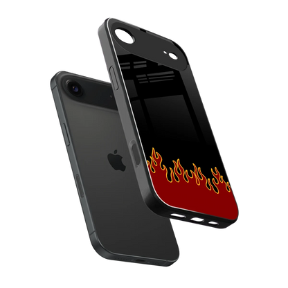 Retro Red Flames sleek iphone air cover with tempered glass back and TPU edges