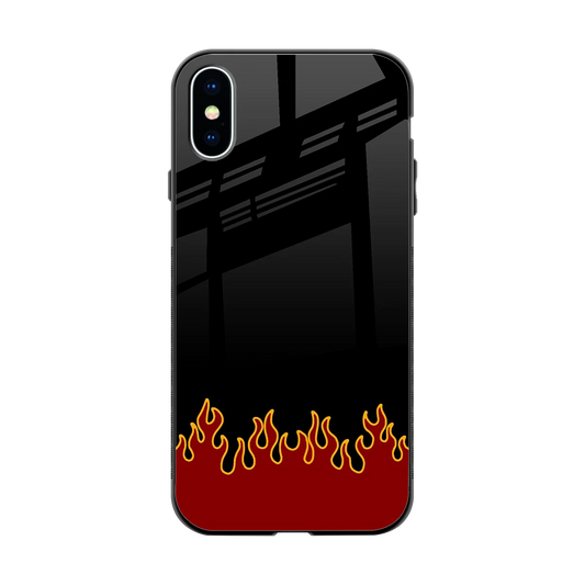 Retro Red Flames back phone cover | glass case for iphone x