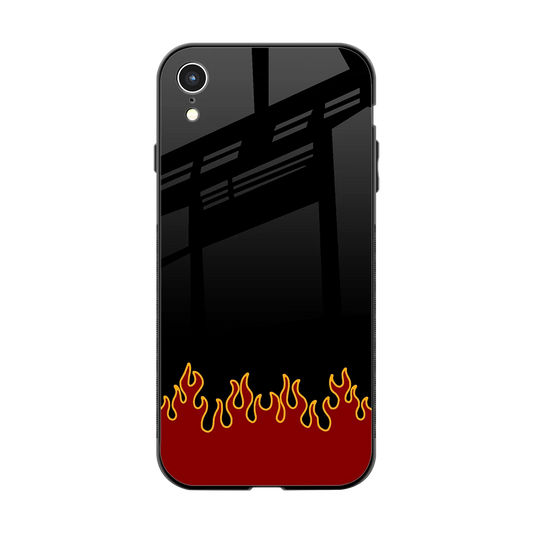 Retro Red Flames back phone cover | glass case for iphone xr