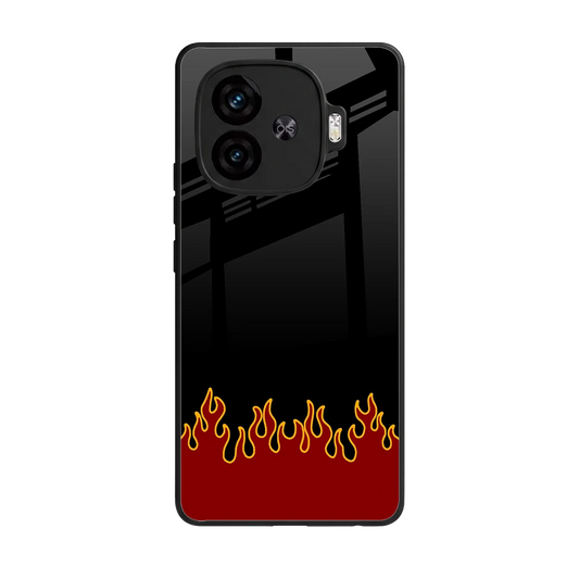 Retro Red Flames back phone cover | glass case for iqoo neo 10r 5g